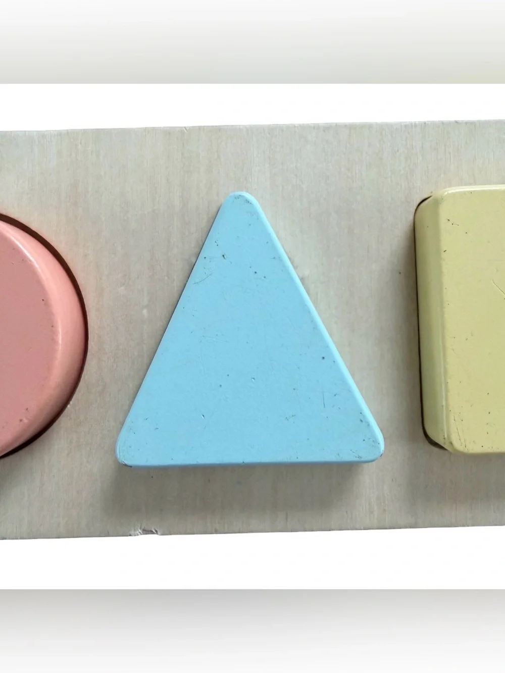 Pearhead Inc. Wooden Preschool Shape Puzzle Board Circle Triangle Square Pieces